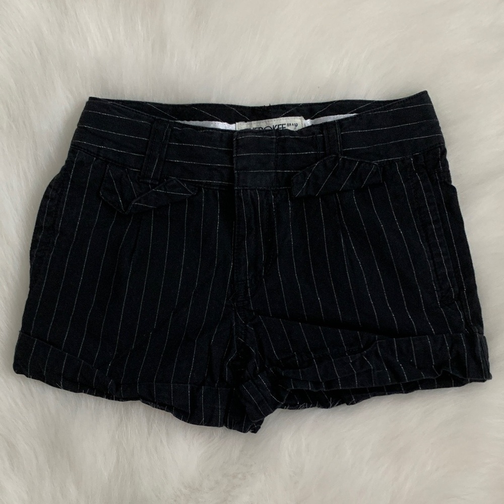 Cherokee Kids Black Shorts with Pinstripes Cotton
